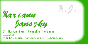 mariann janszky business card